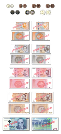 Convertible marks coins and banknotes
