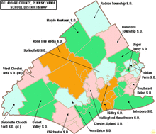 Map of Delaware County Pennsylvania School Districts.png