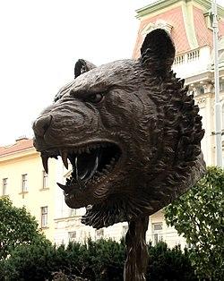 The White Tiger as interpreted by contemporary Chinese artist Ai Weiwei, from his 2011 series Circle of Animals/Zodiac Heads (shown here on exhibit in Prague, 2016)