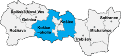 Košice-okolie District in the Kosice Region