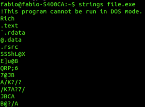The strings command