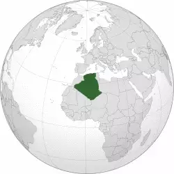 Location of Algeria (dark green)
