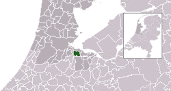 Highlighted position of Weesp in a municipal map of North Holland