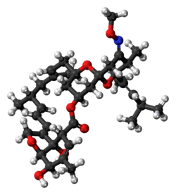 Ball-and-stick model of the moxidectin molecule