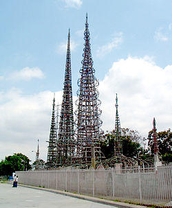 Watts' most famous landmark, the Watts Towers created by Simon Rodia