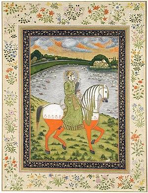 The Emperor Ahmad Shah, equestrian, in the hunting field 1750 San Diego Museum of Art.jpg