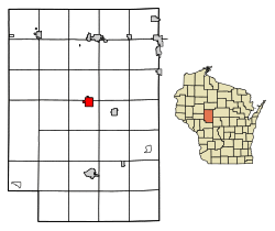 Location of Greenwood in Clark County, Wisconsin.