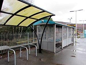 Two shelters on Pentre-bach railway station (geograph 6084173).jpg
