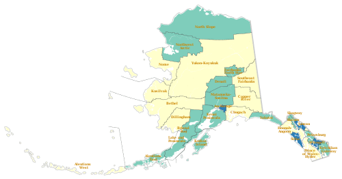 Alaska boroughs and census areas 2019.svg