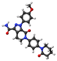 Apixaban ball-and-stick model.png