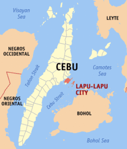 Map of Central Visayas with Lapu-Lapu highlighted