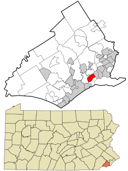 Location in Delaware County and the U.S. state of Pennsylvania