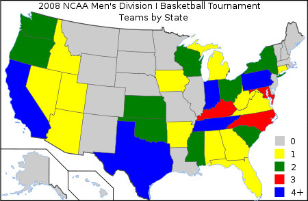 2008NCAAmensBBtourneyteamsbystate.svg