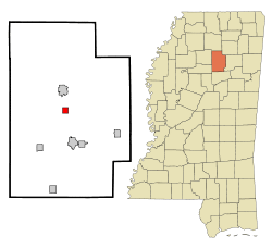 Location of Pittsboro, Mississippi