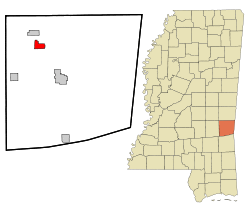 Location of Stonewall, Mississippi