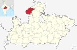 Location of Sheopur district in Madhya Pradesh