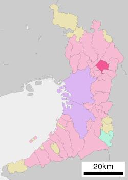 Location of Neyagawa in Osaka Prefecture