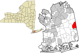 Location in Nassau County and the state of New York.