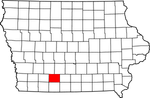 Map of Iowa highlighting Union County