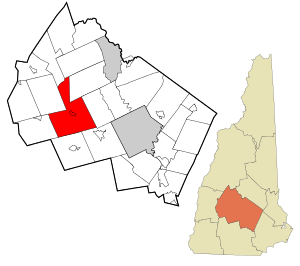 Location in Merrimack County and the state of New Hampshire.
