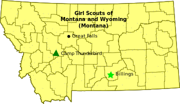Map of Girl Scout Council in Montana