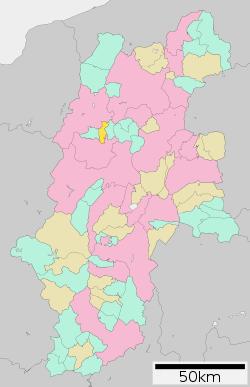 Location of Ikeda in Nagano Prefecture