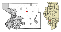 Location of Hamel in Madison County, Illinois.