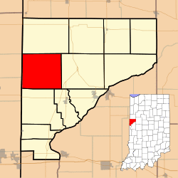 Location of Jordan Township in Warren County