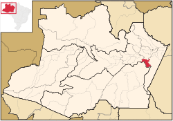 Amazonas state with Nova Olinda do Norte municipality in red