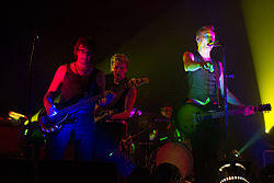 Sielun Veljet at Teatria in 2011. From left to right: Jouko Hohko, Jukka Orma, Alf Forsman, Ismo Alanko. Lighting design: Vinski Viholainen