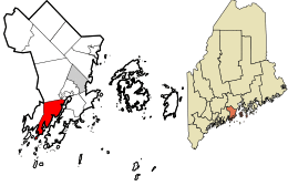 Location in Knox County and the state of Maine
