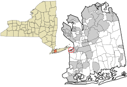 Location in Nassau County and the state of New York.