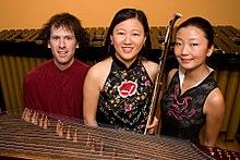 Left to right - Jonathan Bernard (percussion), Lan Tung (erhu), and Bei Bei He(zheng)
