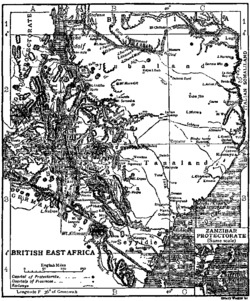 Map of British East Africa in 1911