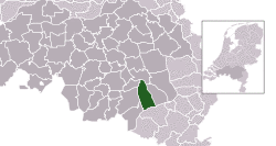 Highlighted position of Someren in a municipal map of North Brabant
