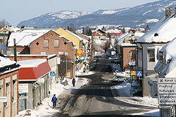 View of the village of Vestfossen