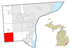 Location within Wayne County