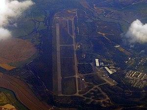 Aerial view of the airport in April 2019