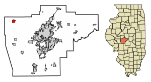 Location of Pleasant Plains in Sangamon County, Illinois.