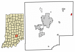 Location of Hartsville in Bartholomew County, Indiana.