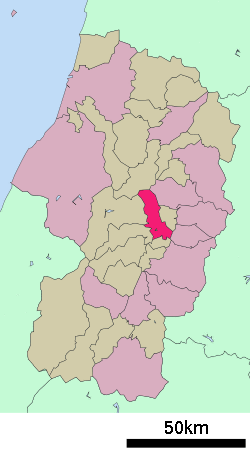 Location of Sagae in Yamagata Prefecture