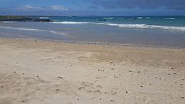Isla Santa Fe as seen from Playa el Garrapatero, Isla Santa Cruz, Galapagos Islands.jpg