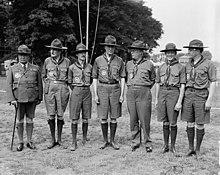 BSA leadership at the 1937 Scout Jamboree-E. Urner Goodman, Walter Head, James E. West.jpg