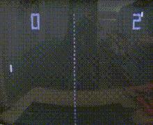 the video game is a representation of a game of table tennis.