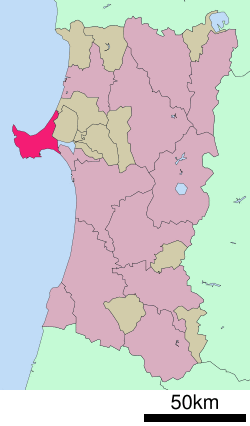 Location of Oga in Akita Prefecture