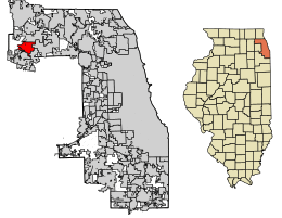 Location of Streamwood in Cook County, Illinois.