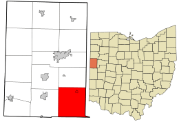 Location in Mercer County and the state of Ohio.