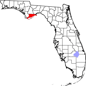 Map of Florida highlighting Franklin County