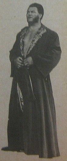 Don Leo Jonathan in a bathrobe - Wrestling Revue - October 1973 p.40 (cropped).jpg