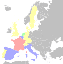 Map of Europe showing the number of riders per nation that participated in the race.